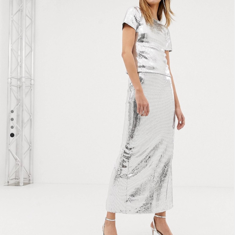 ASOS silver sequin top - Picture 3 of 4